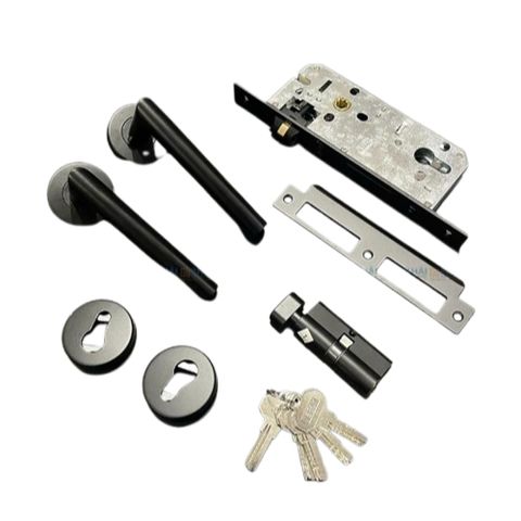 Khoá Phân Thể Jeely Inox SUS304 S03 Inox, Black, Khoá Cửa Tay Gạt