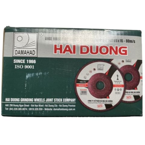 [Hộp 25 viên] Đá mài bavia INOX 100mm/125mm Hải Dương đỏ