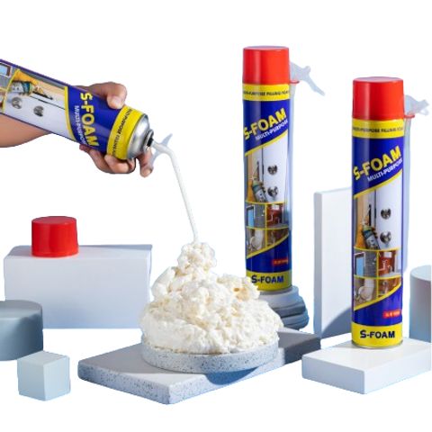 Keo Bọt Nở S-Foam 750ML - Chống Nước, Cách Nhiệt, Bịt Kín Khe Nứt và Lỗ Hở, Dụng Cụ Sửa Chữa Chuyên Dụng