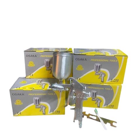 Súng Phun Sơn Osaka F75 - Dụng Cụ Phun Sơn Khí Nén 400cc, Lỗ Phun 1.5mm, Tốt Cho Phun Cửa Sắt, Hàng Rào, Chi Tiết Nhỏ