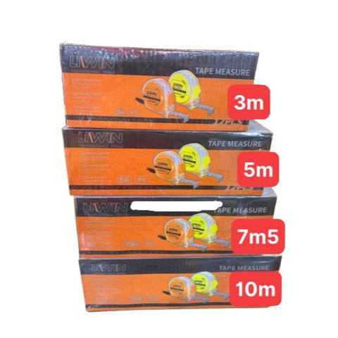 Thước kéo Liwin trong đủ loại 3m, 5m, 7.5m có loại lỗ ban