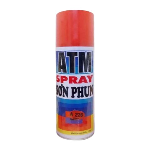 Sơn Xịt ATM A226 Màu Cam - Sơn Trang Trí Bề Mặt Gỗ và Kim Loại, Chất Lượng Cao, Mau Khô, Dễ Dùng 400ML