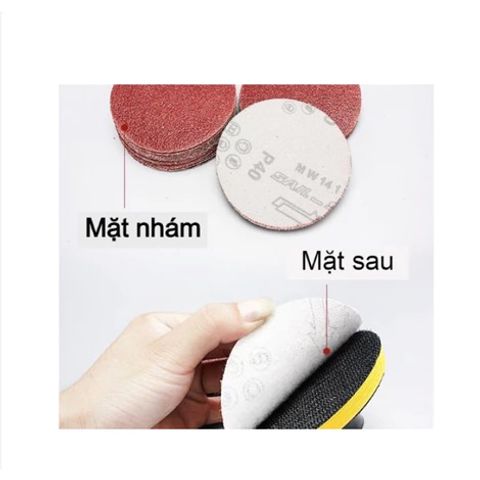 1 Hộp Giấy Chà Nhám Tròn 100mm Đủ Số (100 miếng)