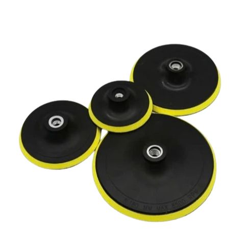 Đế Nhựa Chà Nhám 4 inch - Đế ABS Chất Lượng Cao cho Máy Mài và Giấy Nhám, Dễ Dàng Thay Thế, Màu Đen Vàng