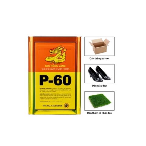 Keo Dán Rồng Vàng P60 3kg - Keo Dán Gỗ, Laminate, Nệm Mút, Sofa, Cỏ Nhân Tạo, Tấm Cách Nhiệt Chịu Nhiệt, Độ Bám Dính Cao