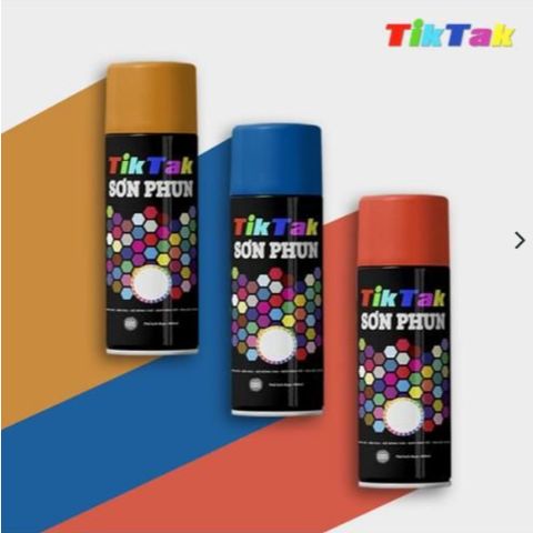 Chính hãng] Sơn xịt, Sơn thổi hiệu Tiktak (400ML) ĐỦ MÀU - Bóng và Bền lâu