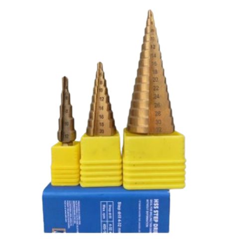 Bộ 3 Mũi Khoan Đa Năng Thép HSS 4241 Phủ Titanium 4-32mm - Mũi Khoan Bước Chuôi Lục Giác Chính Hãng