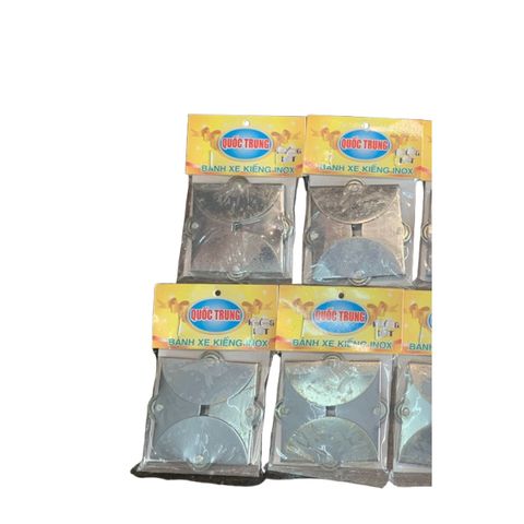 Bộ 4 bánh xe inox mặt trăng cao cấp tủ lùa kính 3/5mm