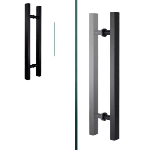 Tay nắm cửa tay nắm cửa kính cường lực VUÔNG chất liệu INOX dày hàng tốt, màu ĐEN chất lượng cao