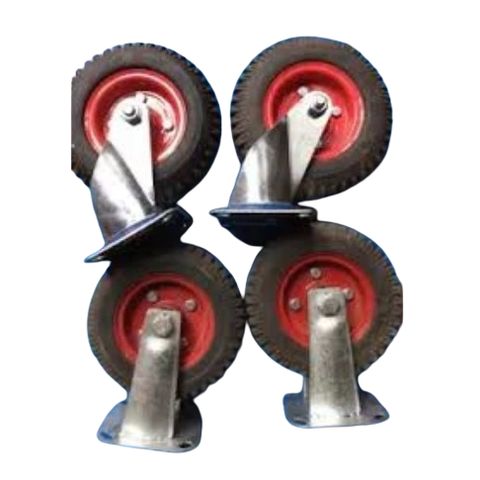 Bộ 4 Bánh Xe Đẩy Hàng 20cm - 2 Bánh Xoay & 2 Bánh Cố Định, Chịu Lực 500kg, Thay Thế Hoàn Hảo Cho Xe Đẩy Dụng Cụ Tiện Ích