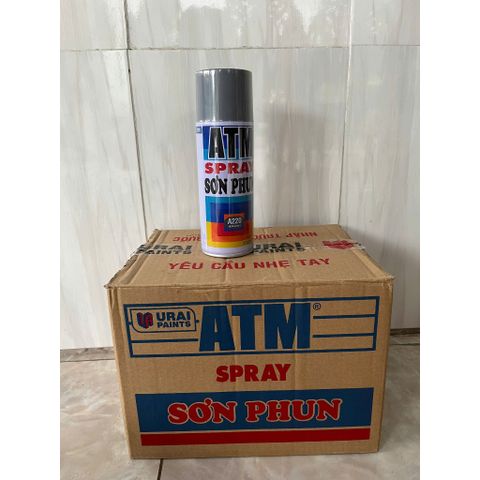 Sơn Phun Xịt ATM Acrylic Màu Xám Đậm A220 - Sơn Trang Trí Đồ Gia Dụng, Bàn, Ghế, Đồ Chơi, Xe Đạp, Xe Máy, 400ml