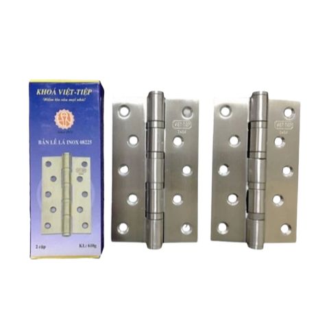 Bản Lề Lá Inox Việt Tiệp Chính Hãng 08225 - Bộ 2 Cái Cho Cửa Gỗ, Nhôm, Sắt - Chất Liệu Inox 304 Độ Bền Cao