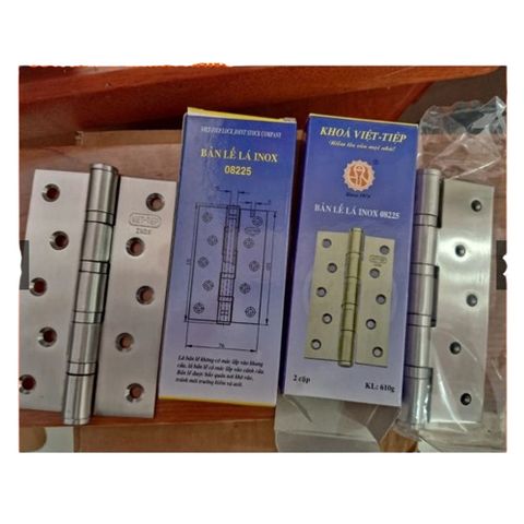 Bản Lề Lá Inox Việt Tiệp Chính Hãng 08225 - Bộ 2 Cái Cho Cửa Gỗ, Nhôm, Sắt - Chất Liệu Inox 304 Độ Bền Cao
