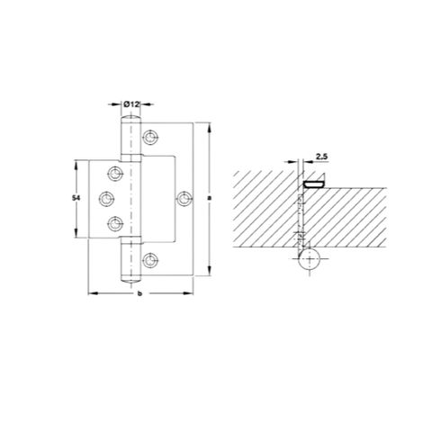 Hai Bản lề âm dương Hafele 926.96.100, chất liệu inox dùng cho cửa đi nặng 45kg