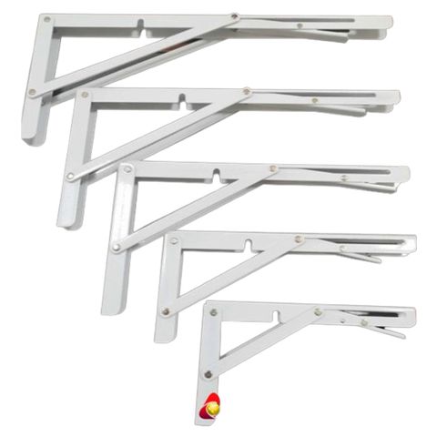 Giá đỡ gập thông minh- Ke đỡ gập chịu lực 60kg - Bộ 2 cái chiều dài 20-25-30-35-40cm thép sơn trắng