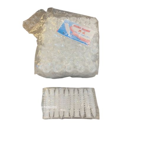 Gói 100 Tắc kê nhựa 6 khía số 5 - Dụng cụ khoan tường 8mm, chất liệu nhựa bền, phù hợp với ốc vít 5mm và móc màng L