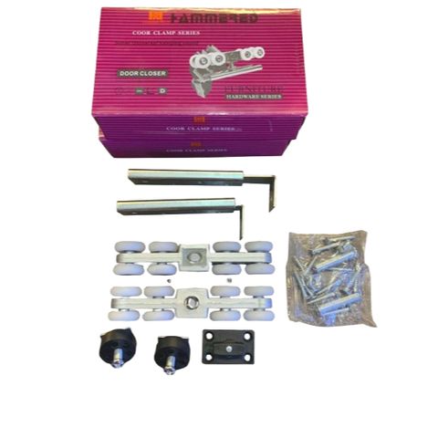 [Chính hãng] Bộ Bánh Xe Cửa Lùa Nhôm Máng Nhỏ HAMMERED 4/8 bánh