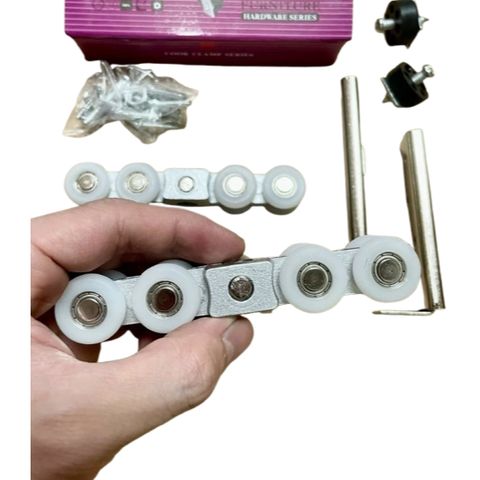 [Chính hãng] Bộ Bánh Xe Cửa Lùa Nhôm Máng Nhỏ HAMMERED 4/8 bánh