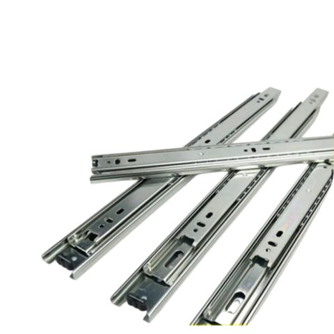 (1 Bộ) Ray Bi – Ray Trượt 3 Tầng, Bản 42, Màu Trắng VNH – Dùng Cho Ngăn Kéo Hộc Tủ