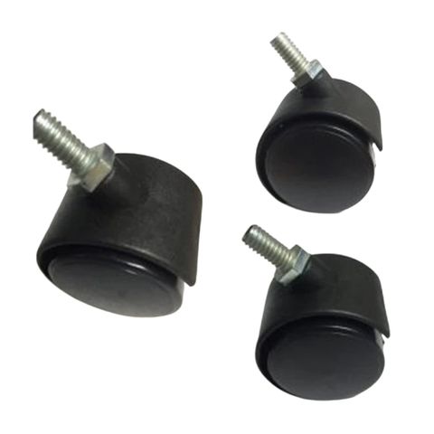 Bánh Xe Nhựa Đen 40mm M6x27 - Tyren Trơn Không Khóa Dễ Lắp Đặt Cho Tủ Văn Phòng Và Ghế Xoay