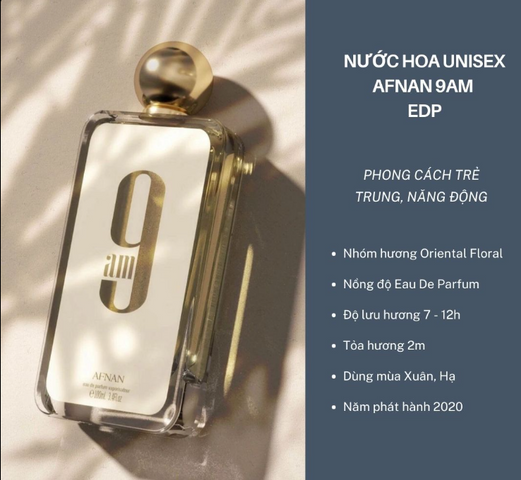 Nước hoa Afnan 9Am EDP 100ml - Hương thơm quyến rũ, sang trọng và tinh tế cho nam giới, phù hợp mọi dịp lễ hội và sự kiện đặc biệt.