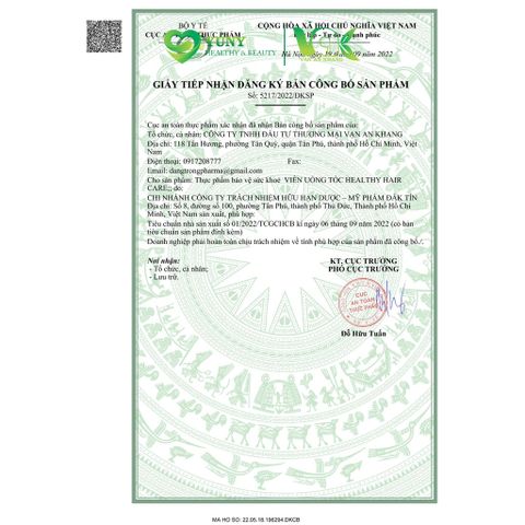 Viên Uống Hỗ Trợ Tóc Chắc Khỏe, Giảm Tóc Gãy Rụng, Tóc Bạc Sớm Healthy Hair Care