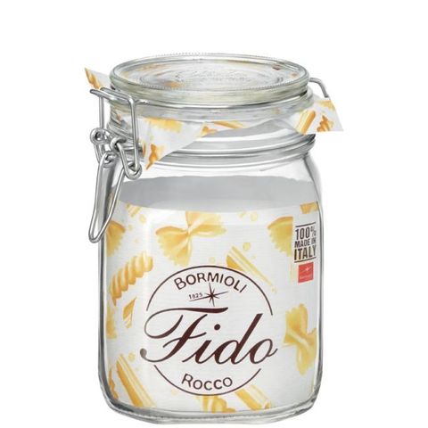Hũ Thủy Tinh Nắp Cài Bormioli Fido 1 Lít - Đựng Thực Phẩm, Ngâm Ủ, Bảo Quản Đồ Uống - Thiết Kế Cổ Điển Từ Ý