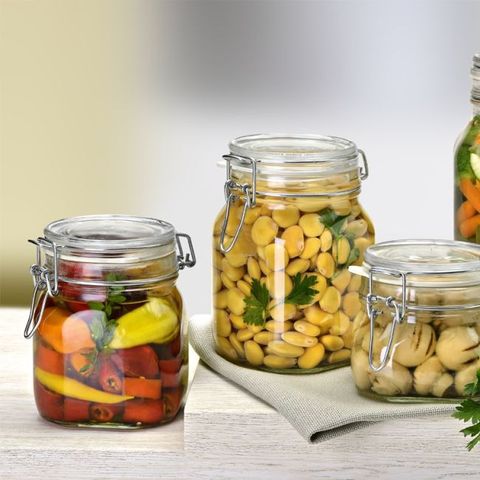 Hũ Thủy Tinh Nắp Cài Bormioli Fido 1 Lít - Đựng Thực Phẩm, Ngâm Ủ, Bảo Quản Đồ Uống - Thiết Kế Cổ Điển Từ Ý