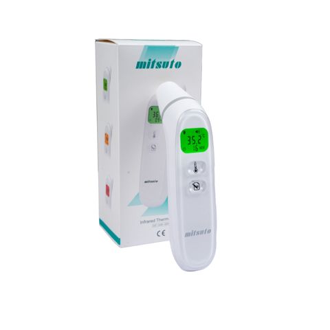 Nhiệt Kế Điện Tử Hồng Ngoại Mitsuto Nhật Bản HW004 - Đo Nhiệt Độ Tai và Trán Không Tiếp Xúc, Màn Hình LCD, Bảo Hành 2 Năm