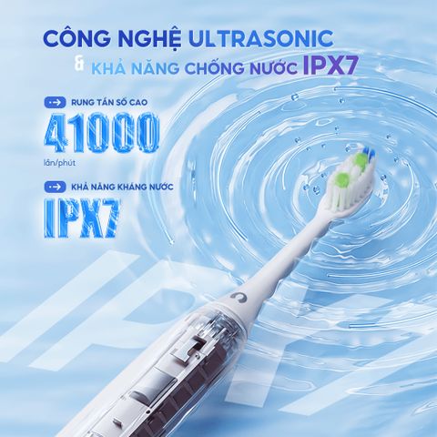 Bàn Chải Điện Chido CDSmile Công Nghệ Sóng Siêu Âm - Sạch Mảng Bám, Phù Hợp Với Răng Nhạy Cảm & Răng Niềng, Tích Hợp 4 Chế Độ Ủng Hộ Sử Dụng 60 Ngày