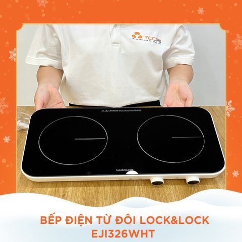 Bếp Điện Từ Đôi LocknLock EJI326WHT - Mặt Kính Chống Nhiệt, Khóa An Toàn, Hẹn Giờ, Thiết Kế Nhỏ Gọn, Công Suất 2800W