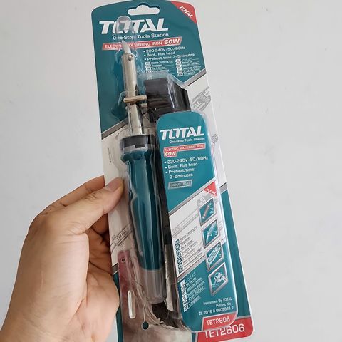 Mỏ Hàn Chì Total TET2606 60W - Nhiệt Độ Ổn Định, Hàn Chính Xác, Dụng Cụ Cầm Tay Chất Lượng Cao cho DIY và Sửa Chữa Điện Tử