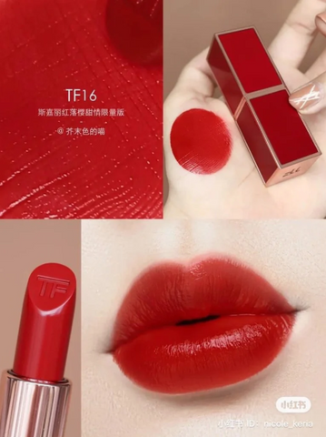 Son Tom Ford 16 Matte - Scarlet Rouge (Vỏ Đỏ) - Son Lì Sang Trọng, Màu Đỏ Quyến Rũ, Chất Son Mịn, Bảo Đảm Độ Ẩm Môi