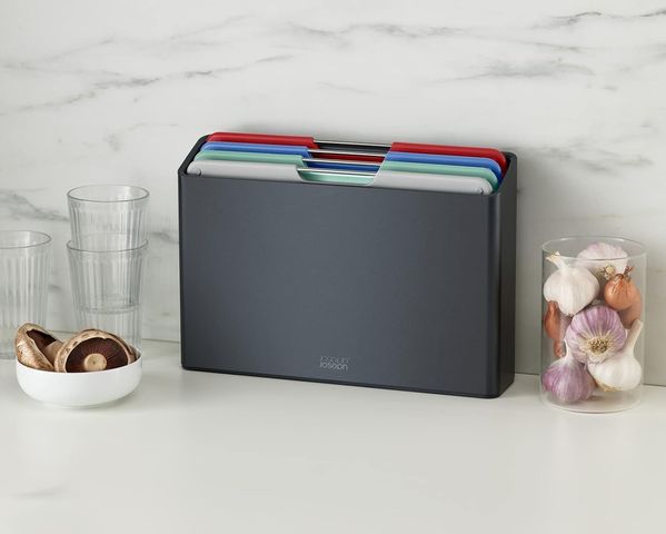 Bộ 4 Thớt Joseph Joseph 60214 Folio Regular - Thiết Kế Gọn Nhẹ, Chất Liệu Cao Cấp, Màu Coast Graphite Dành Cho Bếp