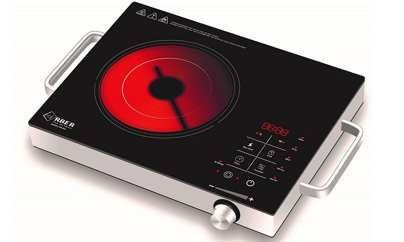 Bếp Hồng Ngoại Arber AB363 - Bếp Điện Đơn Ceramic Chịu Nhiệt 2000W, Hẹn Giờ, An Toàn Cho Gia Đình