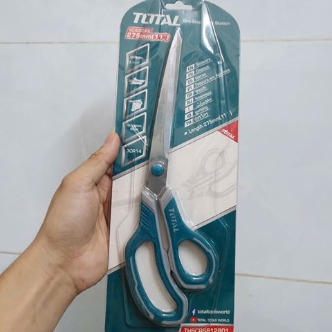 Kéo Cắt Cầm Tay Total THSCRS812801 - Dài 275mm, Lưỡi Thép Không Gỉ, Tay Cầm Thiết Kế Tiện Lợi, Dụng Cụ Cắt Đa Năng