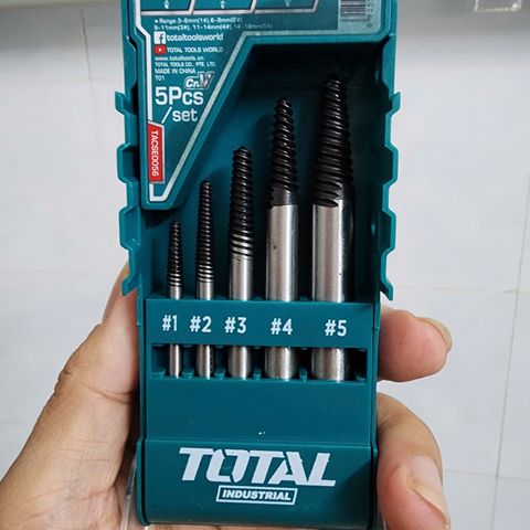 3-18mm Bộ mũi taro lấy ốc gãy 5 chi tiết Total TACSE0056