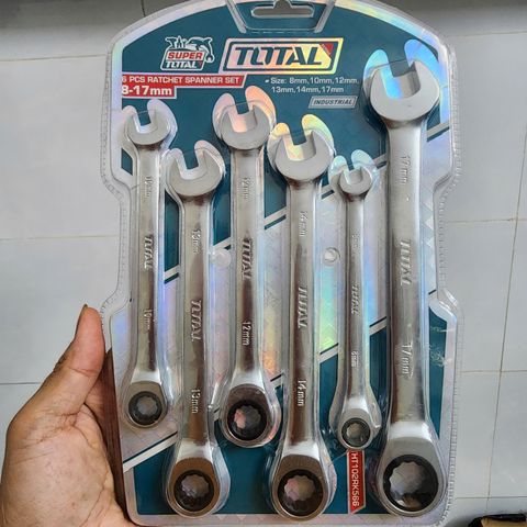 Bộ Cờ Lê Vòng Miệng Tự Động 6 Chi Tiết Total THT102RK566 - Dụng Cụ Cầm Tay Chất Lượng Cao 8-17mm, Thép Cr-Mo Chống Gỉ