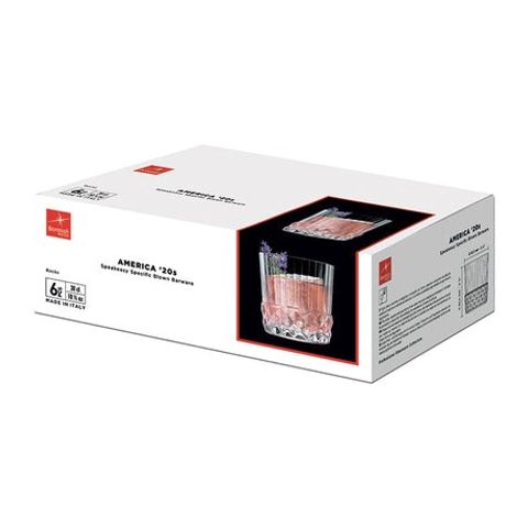 Bộ 6 Ly Thủy Tinh Bormioli America '20s Rocks 300ml - Chất lượng cao, phong cách cổ điển, lý tưởng cho cocktail và đồ uống giải khát