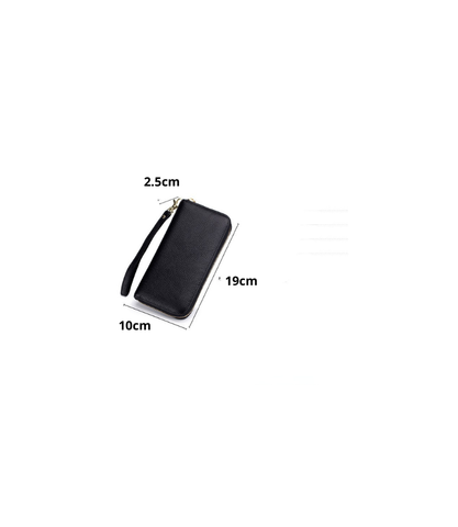 Ví Dài Cầm Tay Nữ Da Bò Sang Chảnh - Đựng iPhone Plus, Khóa Kéo Mượt và Dây Đeo Chống Trộm, Phụ Kiện Thời Trang Đẹp Xịn