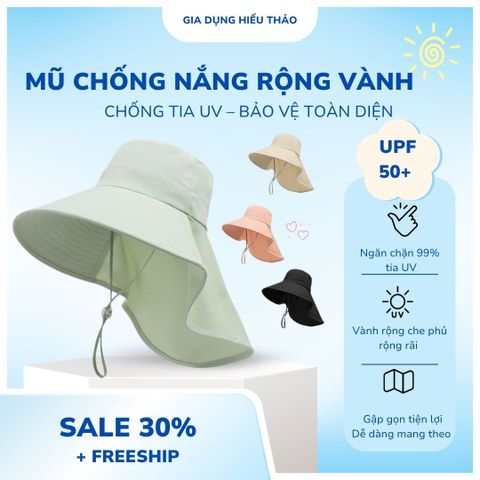 Mũ Chống Nắng Rộng Vành, Phủ Gáy chống tia  UV – Bảo Vệ Toàn Diện, Phong Cách Thanh Lịch