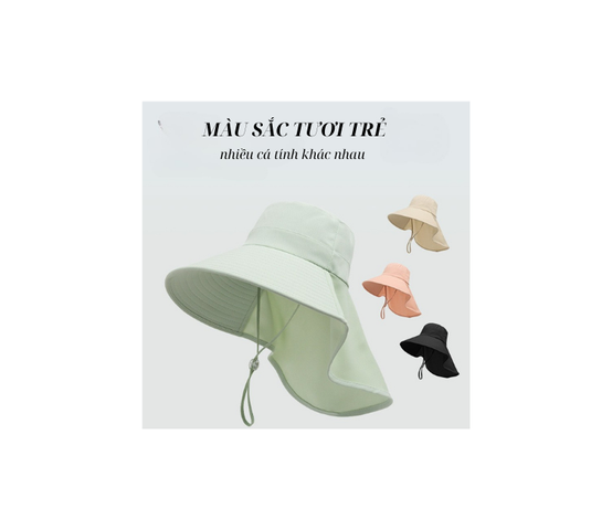 Mũ Chống Nắng Rộng Vành, Phủ Gáy chống tia  UV – Bảo Vệ Toàn Diện, Phong Cách Thanh Lịch