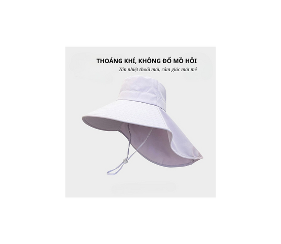 Mũ Chống Nắng Rộng Vành, Phủ Gáy chống tia  UV – Bảo Vệ Toàn Diện, Phong Cách Thanh Lịch