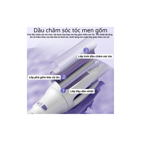 Máy Uốn Tóc Tự Động 32mm Thông Minh - Tạo Kiểu Nhanh Chỉ 5 Phút, Xoay 360° - Đẹp Chuẩn Salon, Dễ Dùng, Bộ Quà Tặng Kèm