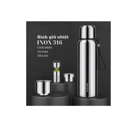Bình Giữ Nhiệt Thông Minh 800ml - Inox 316/304, Lõi Lọc Trà, Giữ Nhiệt 6-12 Giờ, Thiết Kế Hiện Đại, Thích Hợp Quà Tặng Doanh Nghiệp