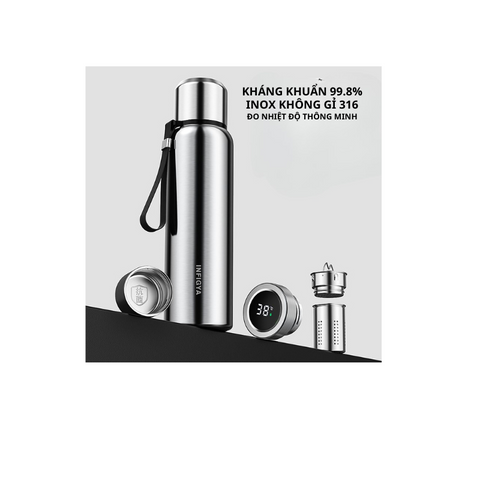 Bình Giữ Nhiệt Thông Minh 800ml - Inox 316/304, Lõi Lọc Trà, Giữ Nhiệt 6-12 Giờ, Thiết Kế Hiện Đại, Thích Hợp Quà Tặng Doanh Nghiệp