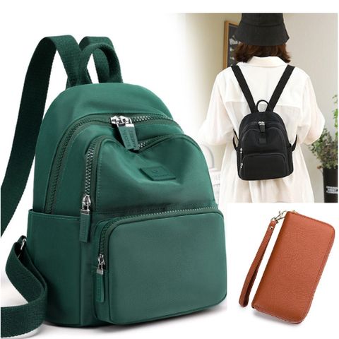 Combo Balo Mini Nữ Chất Vải Oxford + Ví Dài Cầm Tay Phong Cách Hàn Quốc - Nhỏ Gọn, Tiện Lợi, Thời Trang Trendy