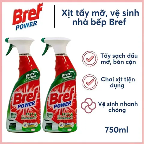 Chai Xịt Tẩy Rửa Đa Năng Bref Power 750ml - Đánh Bay Dầu Mỡ, Vết Bẩn & Rỉ Sét Cho Nhà Bếp, Lò Nướng Đức
