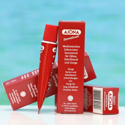 Kem Đánh Răng Ajona Stomaticum 25ml - Chống Mảng Bám, Nướu Nhạy Cảm, Hơi Thở Thơm Tho, Răng Trắng Sáng, Chăm Sóc Răng Miệng Từ Thiên Nhiên