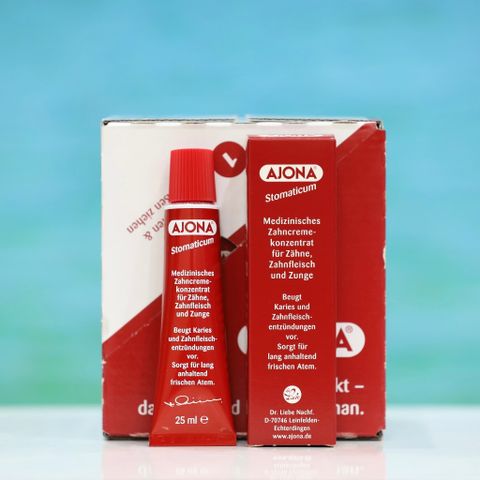 Kem Đánh Răng Ajona Stomaticum 25ml - Chống Mảng Bám, Nướu Nhạy Cảm, Hơi Thở Thơm Tho, Răng Trắng Sáng, Chăm Sóc Răng Miệng Từ Thiên Nhiên